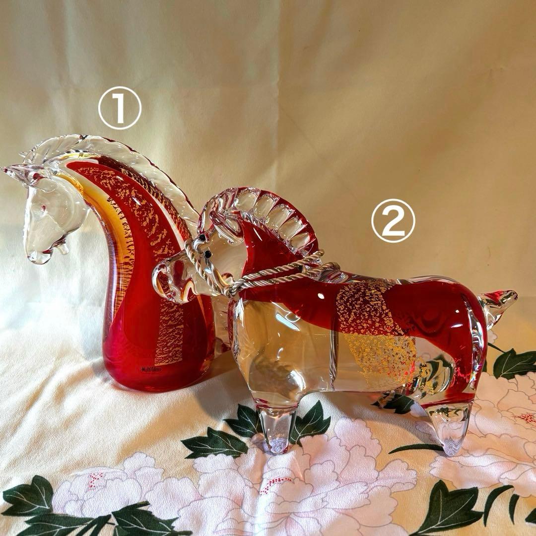 Multi Glass ガラスの馬の置物　2セット m39795244651_1.jpg?1765635060