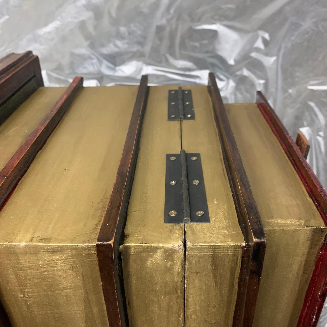 中古アンティーク調 洋書スタイル小物入れ 木製箱 ヴィンテージ風