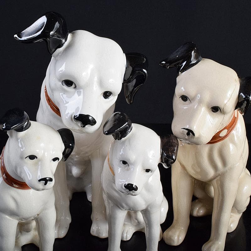 アンティーク 陶器製 ビクター犬 ニッパー君 大中小11点 M R7698B