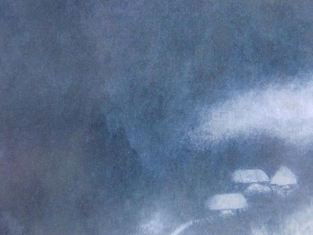 鈴木竹柏、【夕陽の里】、希少な額装用画集より、新品額装付