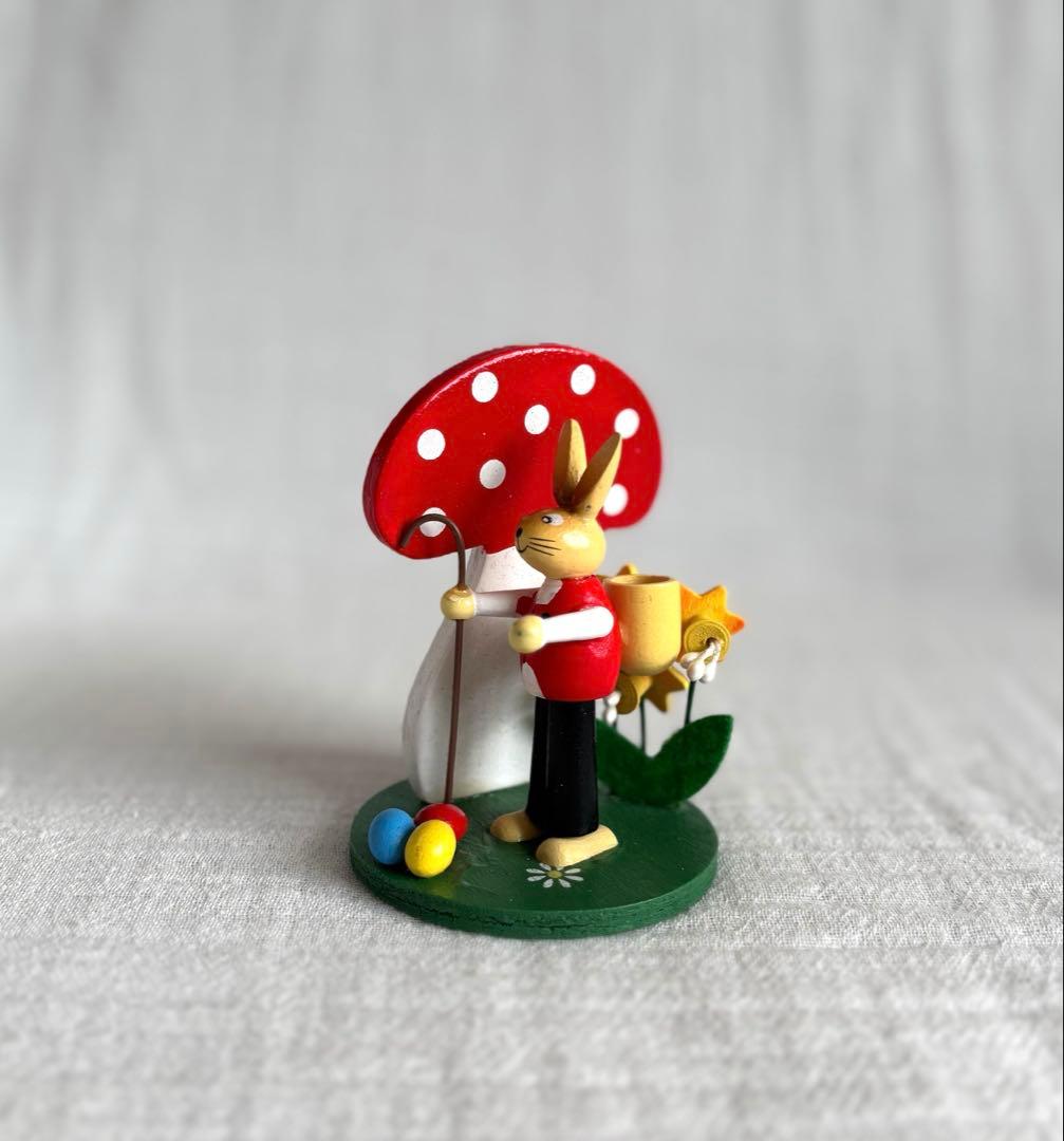 ドイツ イースターバニー ザイフェン エルツ＊ウサギ オブジェ 民芸品