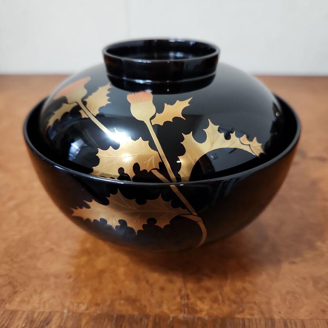 京の漆芸寛文元年(1661年)創業象彦吸い物椀5客桐箱入り