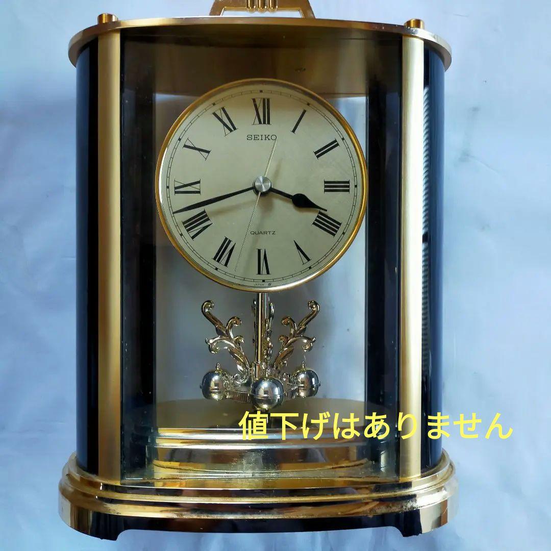 回転飾り付き置時計 SEIKO セイコー クォーツクロック 昭和レトロ