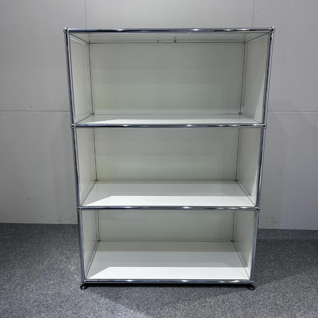 【極美品】USMハラー　キャビネット 1列3段 USMハラー / USM Haller モジュラーキャビネット 1列3段 ガラスドア