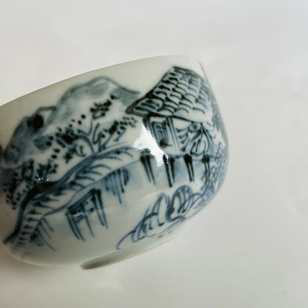 未使用】京焼 清水焼 初代 幸之介窯 湯呑み 手描き5客揃 六齋