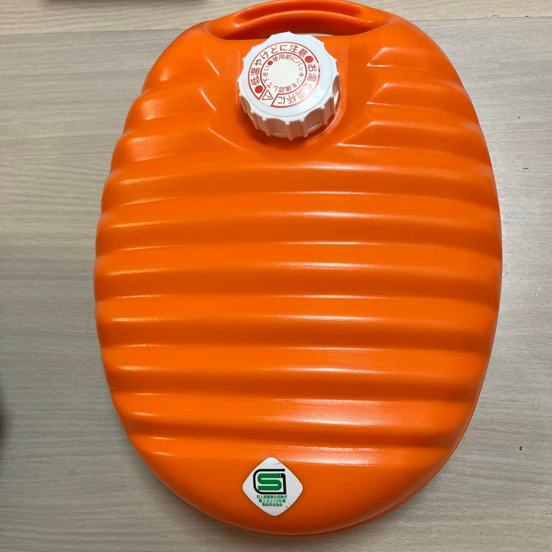 昔の湯タンポ湯たんぽゆたんぽオレンジ昭和レトロアンティーク美品