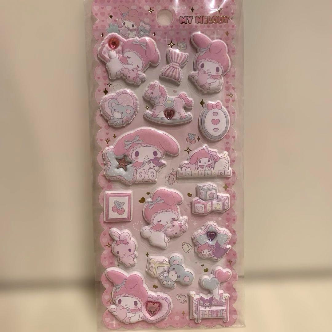 サンリオ マイメロ ふわふわ マシュマロシール ラインストーン付き