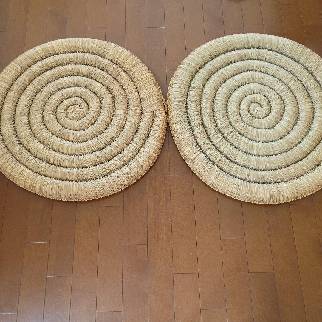 【希少】 円座 い草 うずまき２枚 天然い草円座 手編み 直径57cmい草うずまき円座 : イ草工房 - 通販