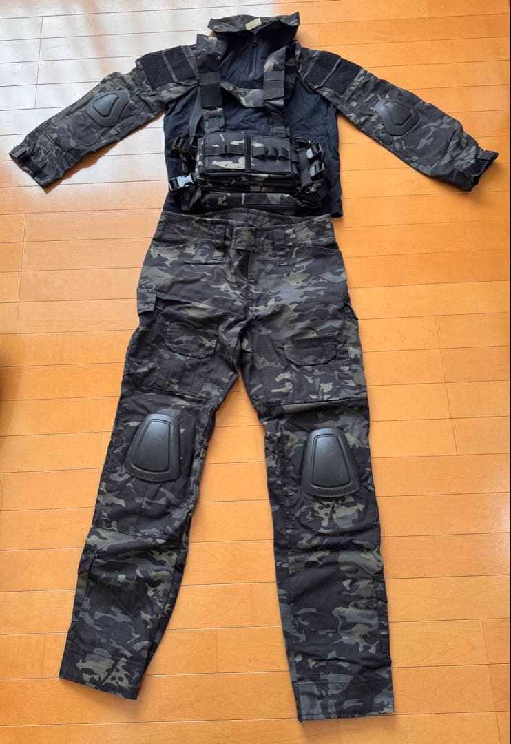 サバゲー装備 フルセット BDU 迷彩服 上下 + 多機能チェストリグ セット SHENKEL 8点セット BDU サバゲー 迷彩服 上下 チェストリグ マスク