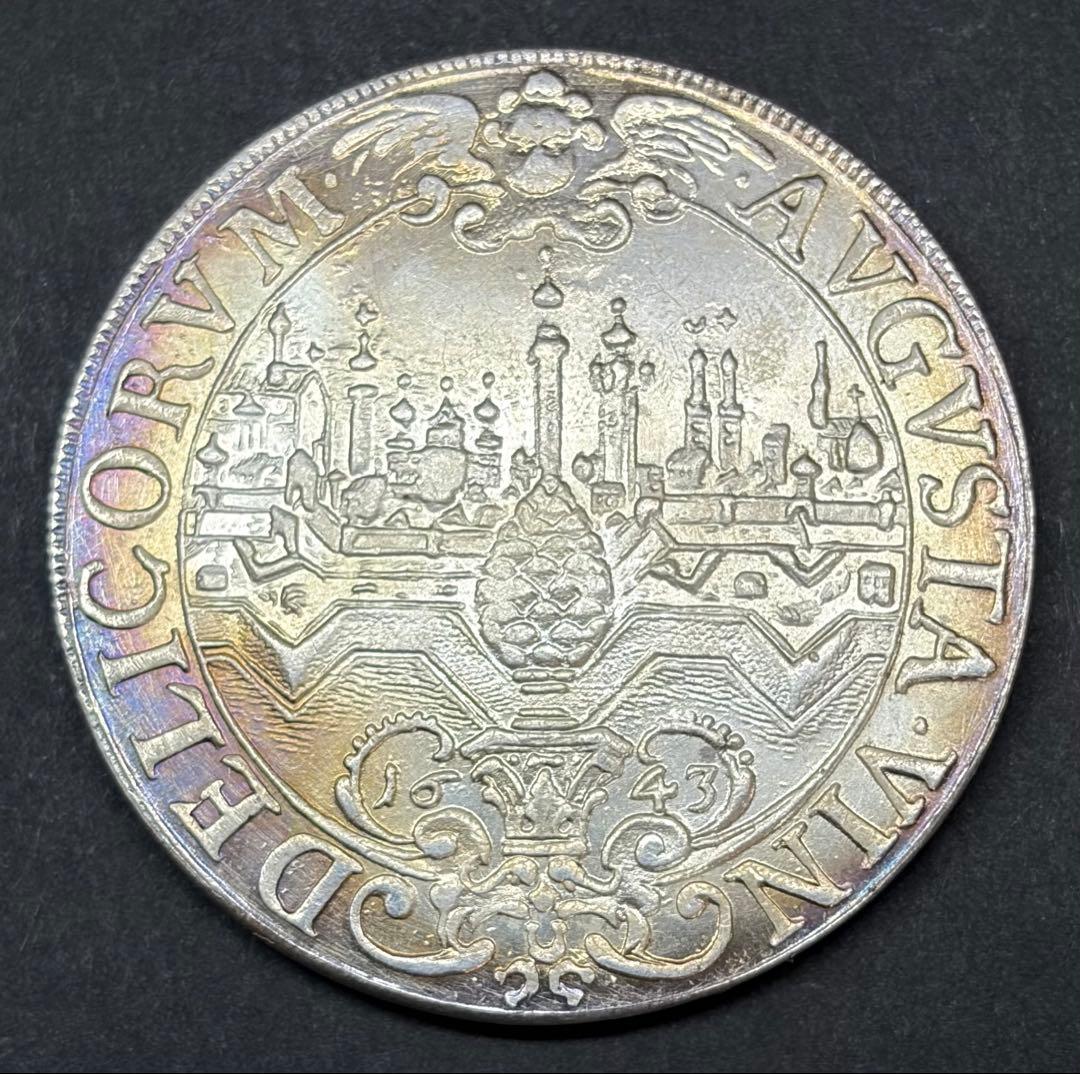博物館級】1643年 神聖ローマ ターラー級 大型銀貨