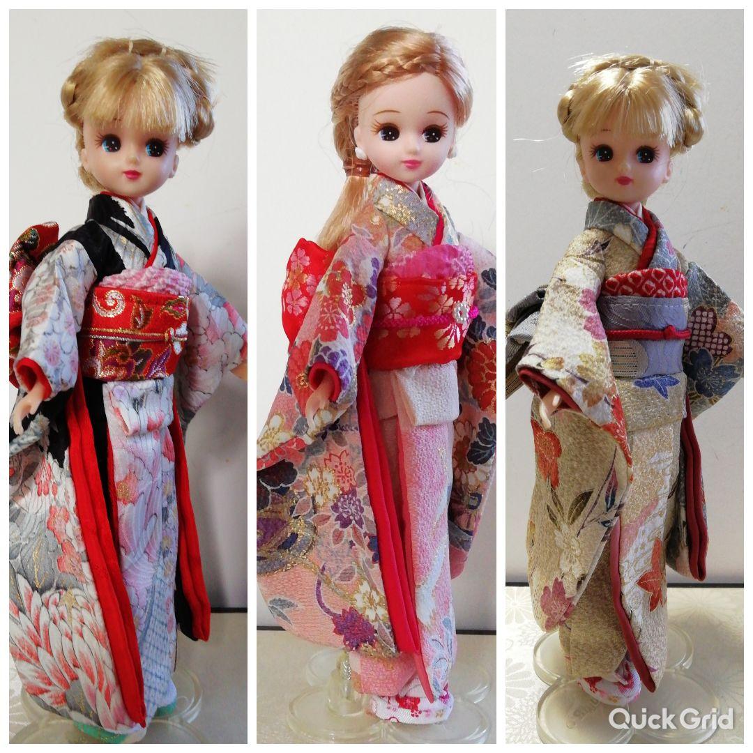 紙粘土に縮緬を貼った創作人形高さ35センチ、巾30センチ