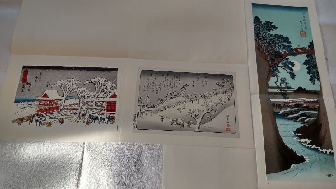 浮世絵版画☆画装用画6冊セット☆広重HIROSHIGE☆24枚セット