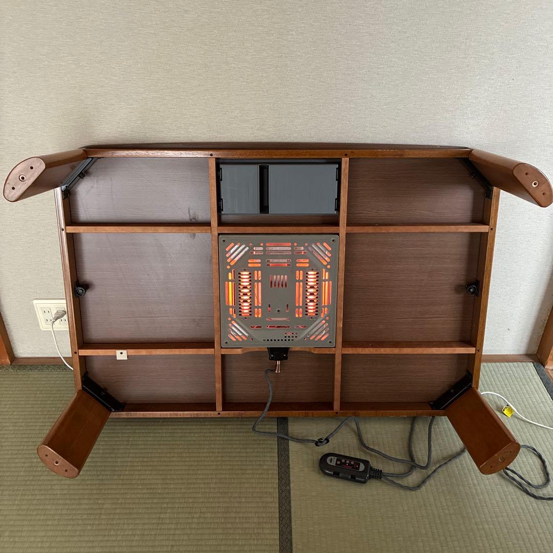 長方形リビングこたつ(電子コントローラー付き) こたつ 正方形 長方形 フラットヒーター 手元コントローラー 継脚付き
