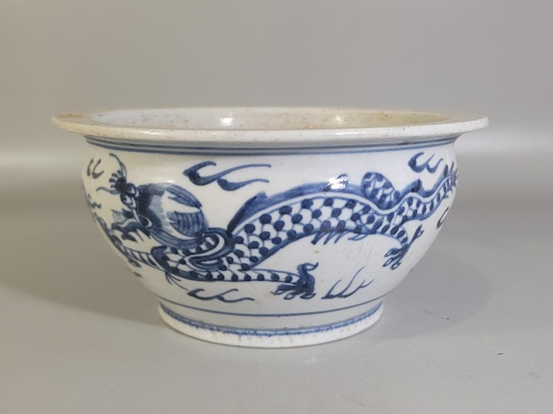 中国 染付 龍模様 碗 時代物 DT169 染付龍鳳凰文飯碗 | 辻精磁社 つじのくら