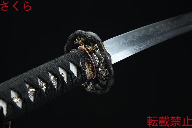 焼成打石紋模様鋼武士刀【金菊】武具刀装具日本刀模造刀 居合刀 肋差