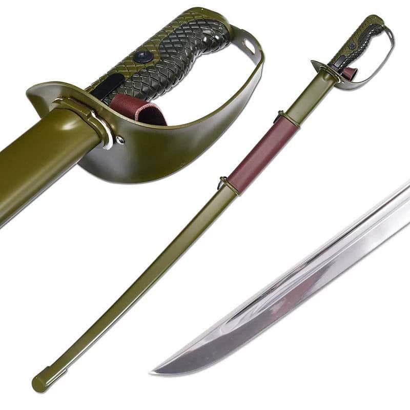 65式軍緑鞘金 日本刀 模造刀 居合刀 武士道 武蔵 鑑賞用