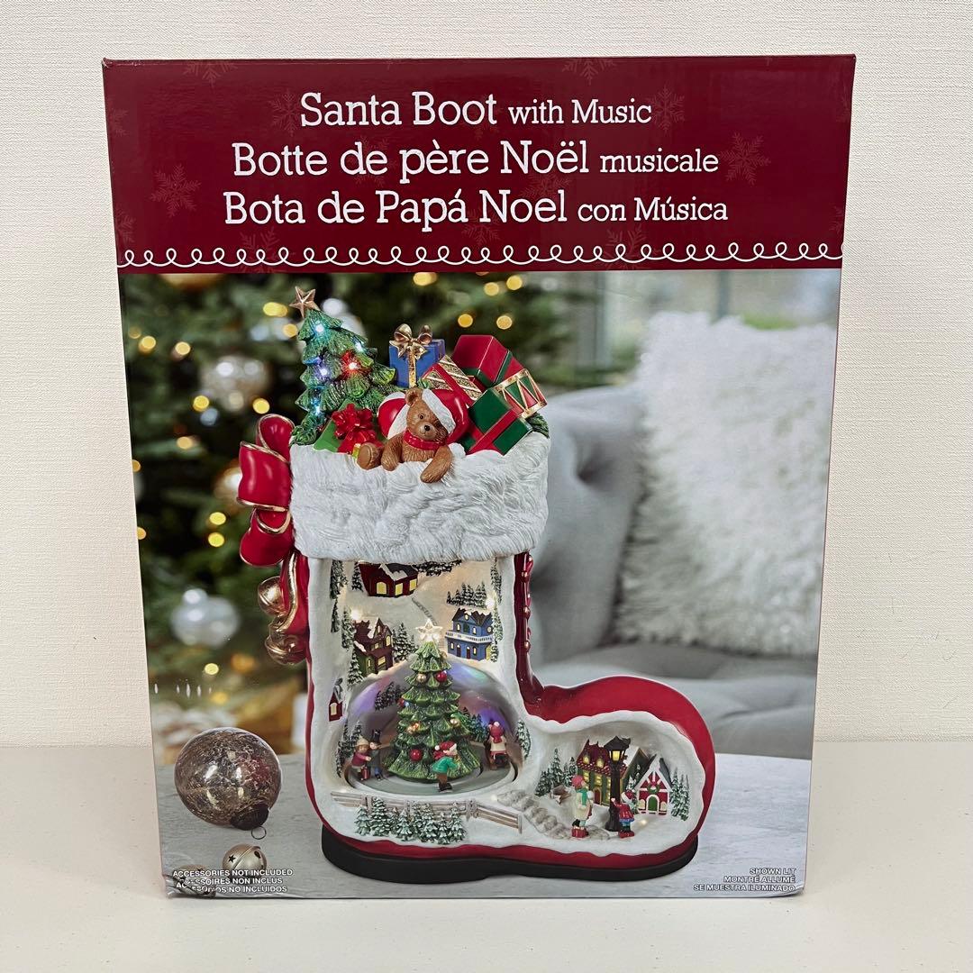 未使用品 コストコ サンタブーツ クリスマス オルゴールライト 8曲入り