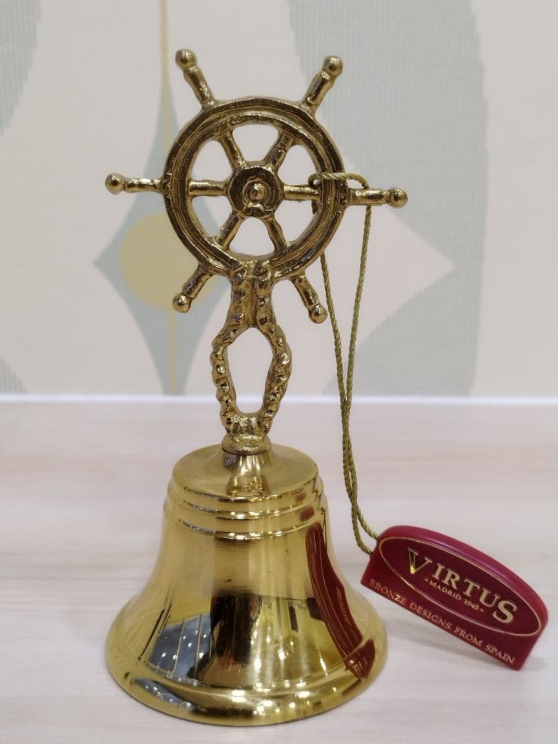 新品未使用】VIRTUS スペイン直輸入高級ブロンズ品 卓上ベル舵輪（柄