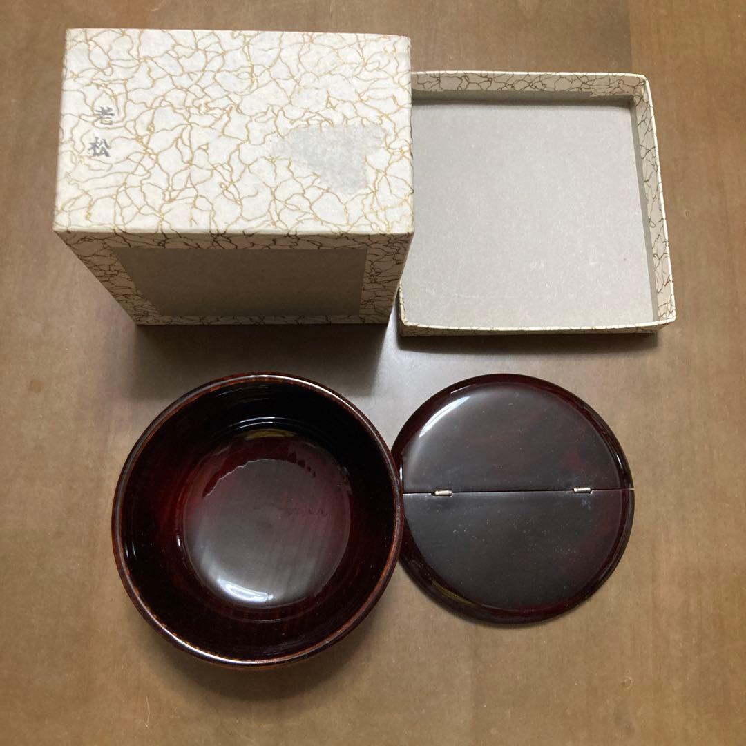【新品】棗老松(漆塗り蝶つがい付き蓋) 新品】棗老松(漆塗り蝶つがい付き蓋) 【公式通販】