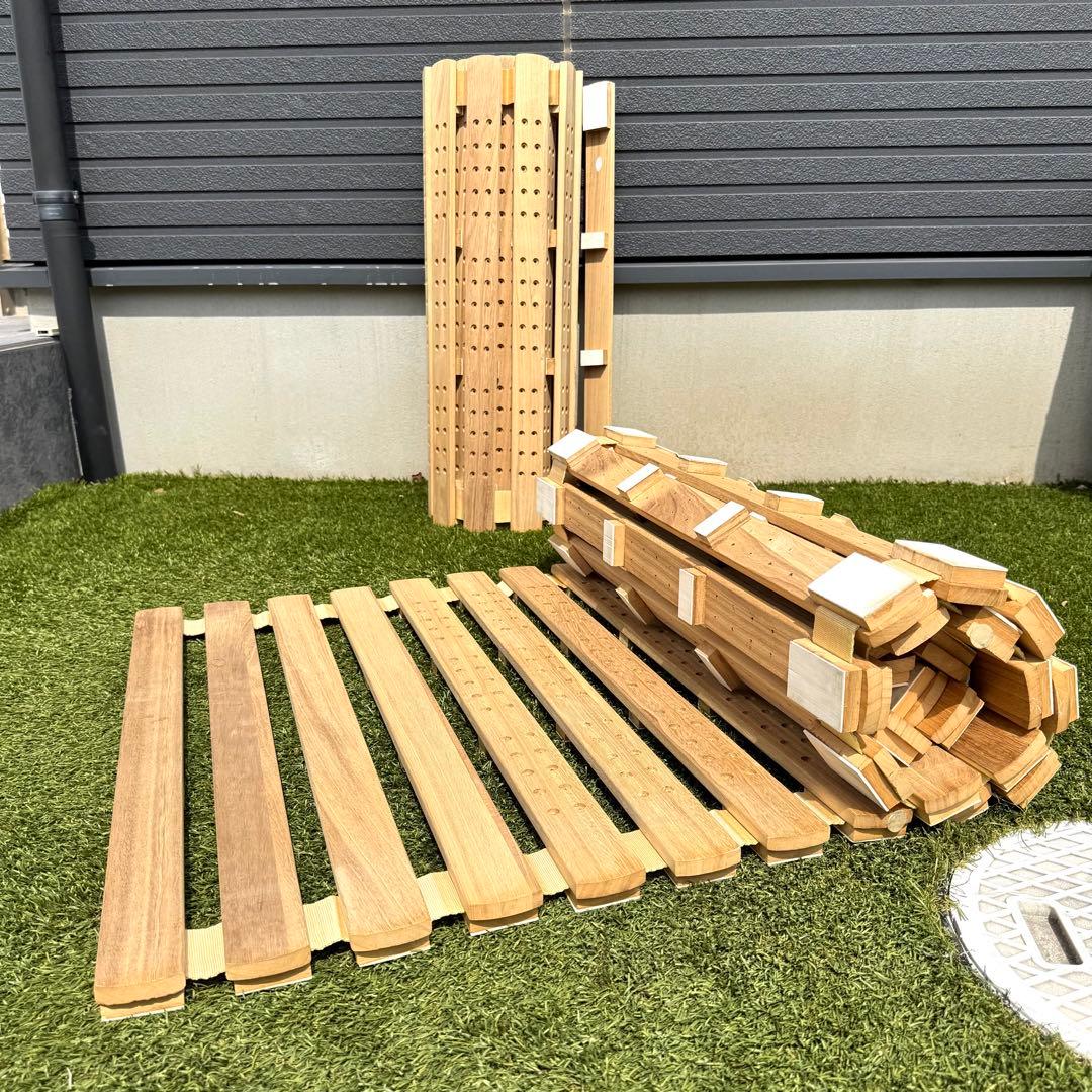 【美品】すのこベット ダブルサイズ 巻きすのこ すのこロール 源ベッド ダブルサイズ ロール式 すのこベッド 高さ約5cm ハイタイプ