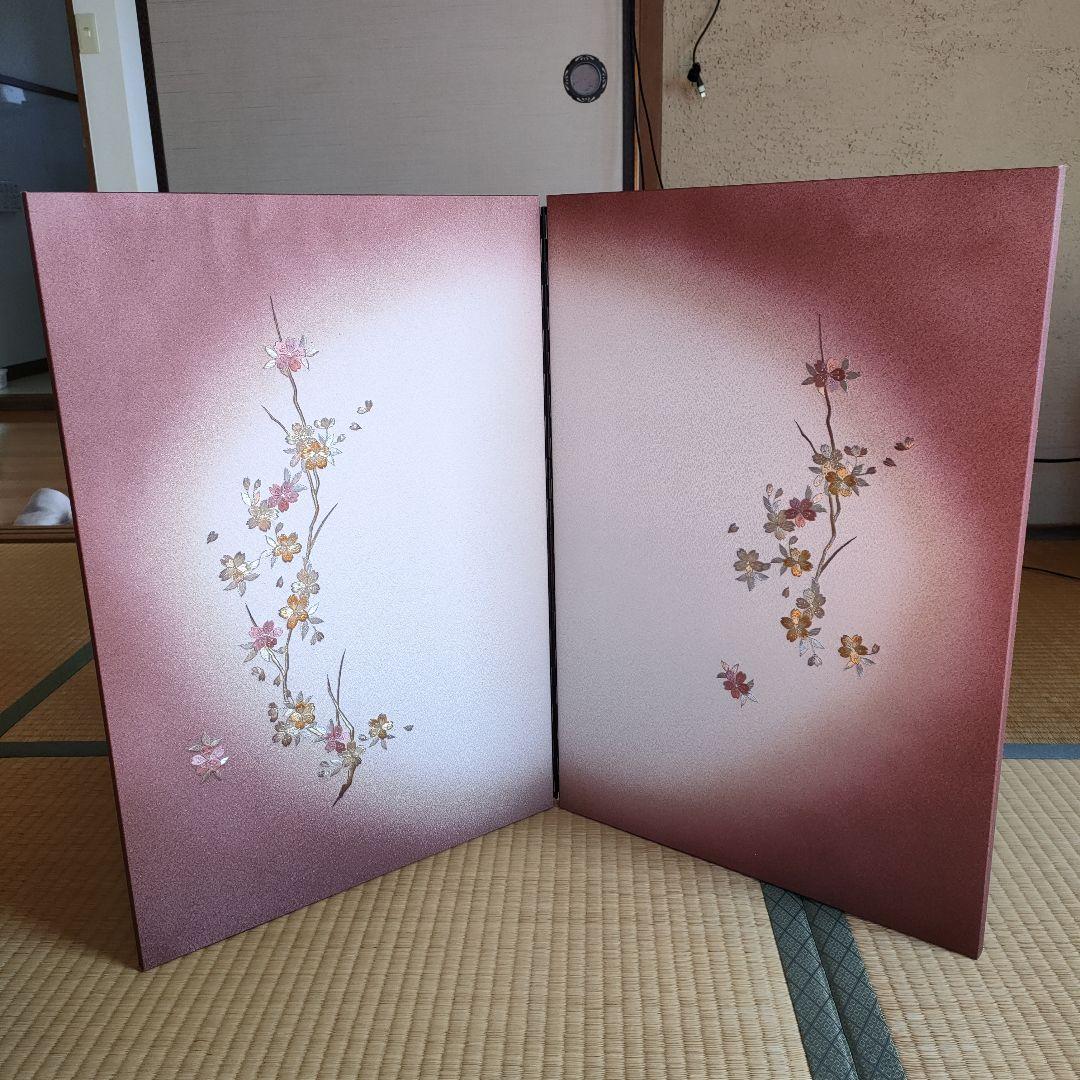 雛道具 雛人形 二曲屏風 桜刺繍 Pボカシ 20号 屏風(高さ60cm) - メルカリ