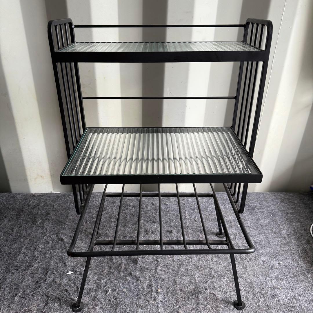 H65廃盤品✨ウニコ ステラ スモールガラスシェルフ ガラス レトロ風ガラス unico(ウニコ)の華奢なデザインとチェッカーガラスが印象的なSTELLA