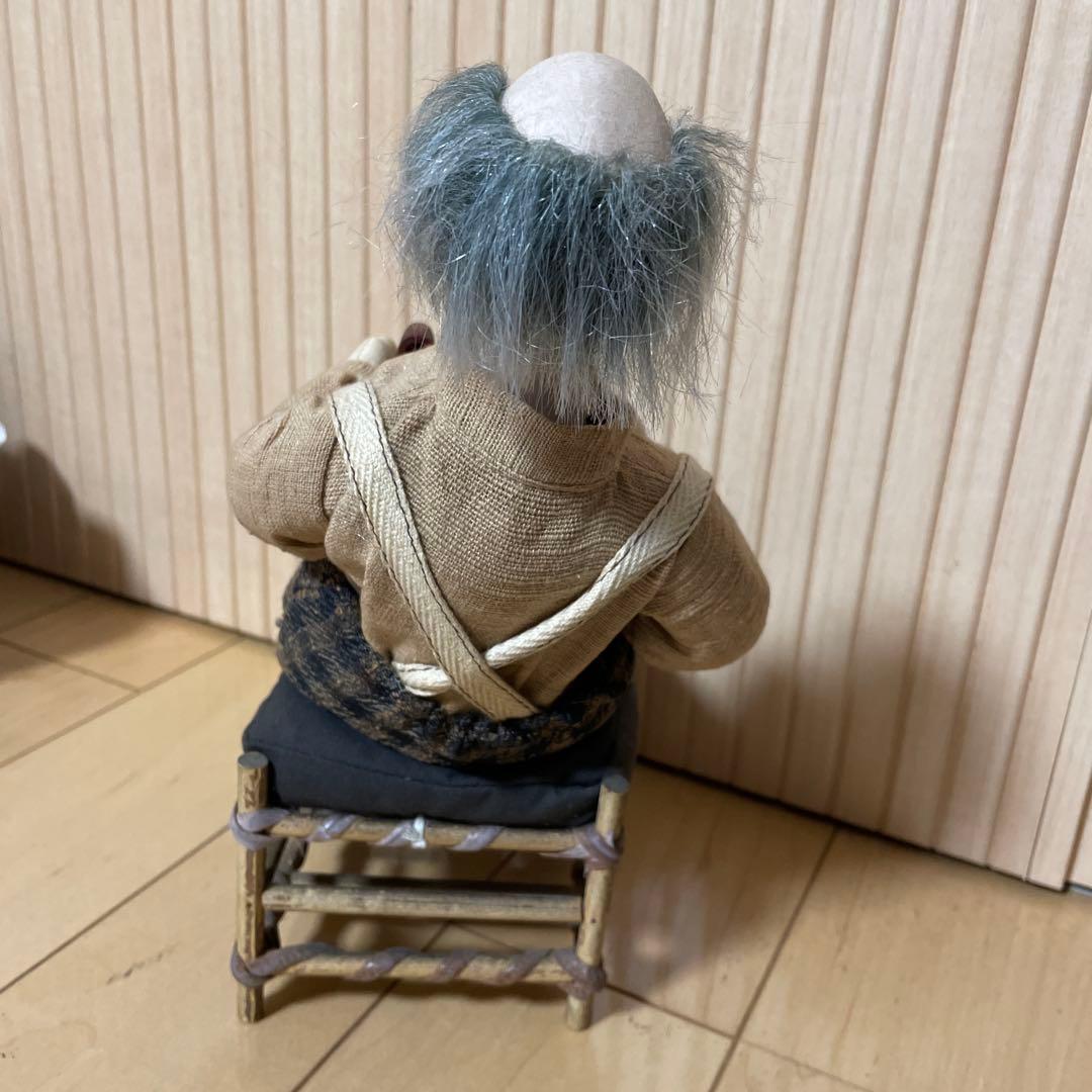 最終値下げ]アートドール おじいさん人形 椅子付き 創作人形 フォーク