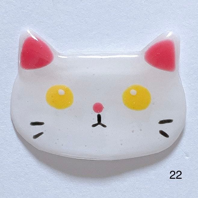 白猫 ブローチ ヘアゴム レジン ファッション小物