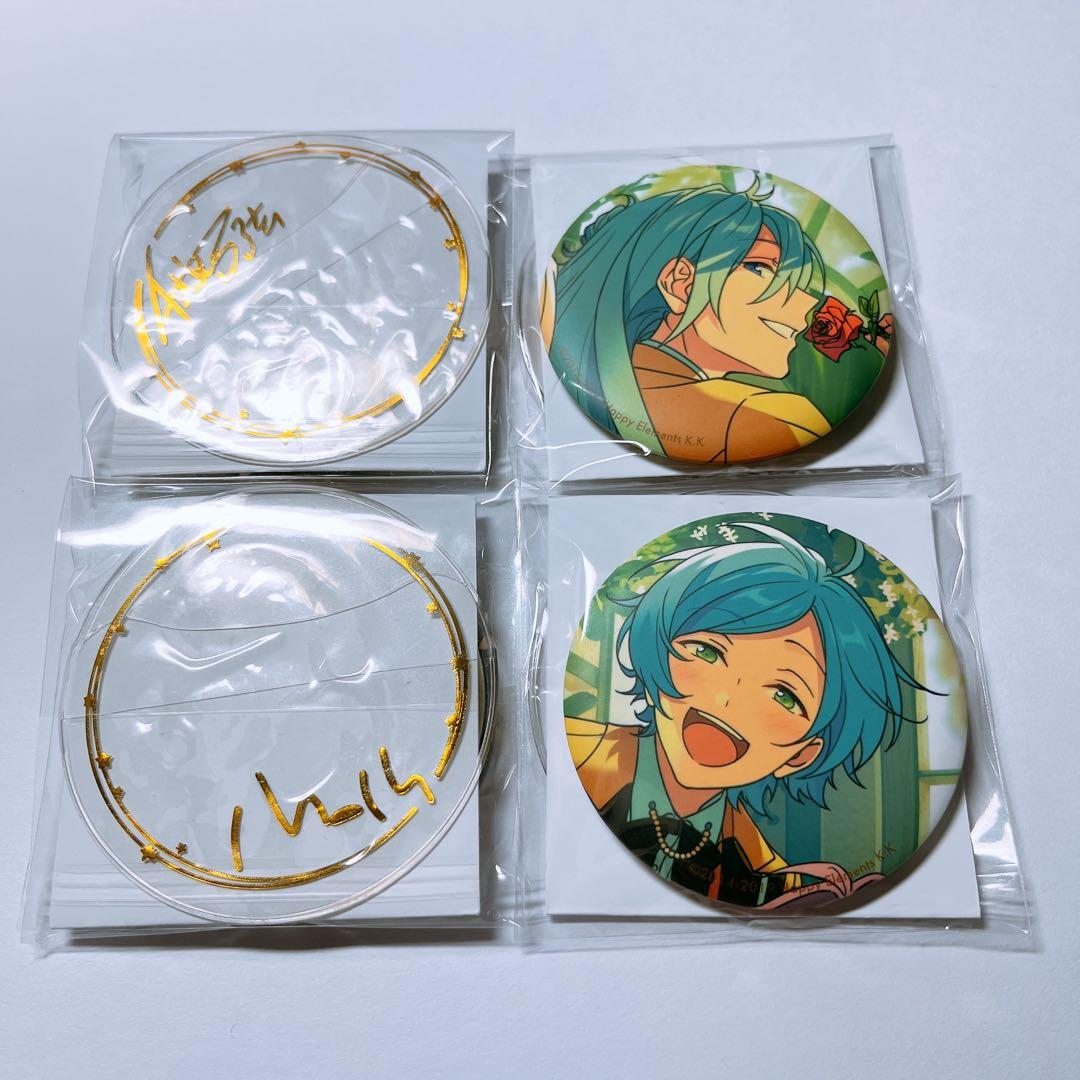あんスタ 5周年 箔押しサインカバー缶バッジ 9個 レオ 奏汰 マヨイ 渉