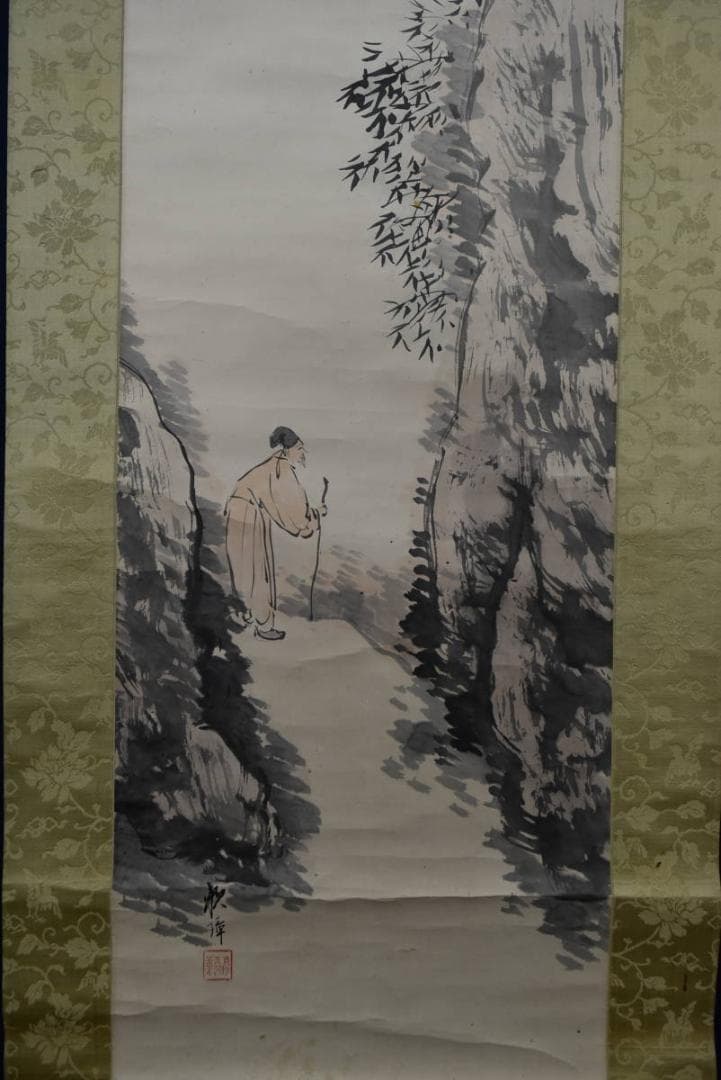真作】田中頼璋/高士探梅図/山水人物図/掛軸/名家伝来/Z-893 - メルカリ