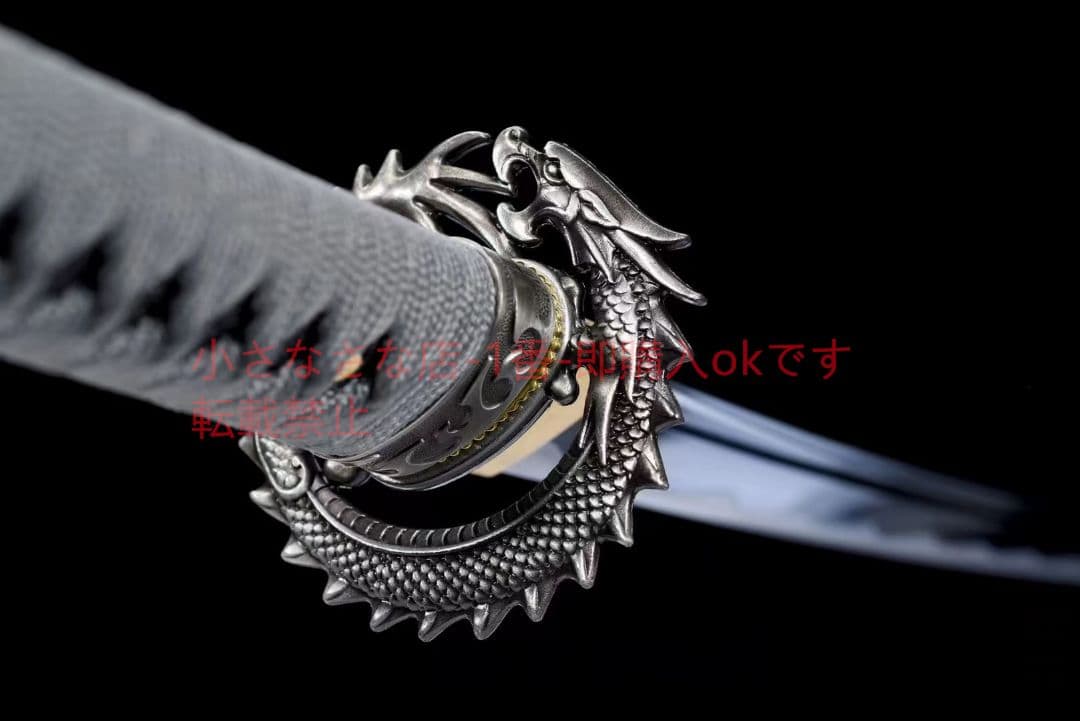 中炭素鋼焼藍武士刀【鉄竜打刀】 古兵器 武具 刀装具 日本