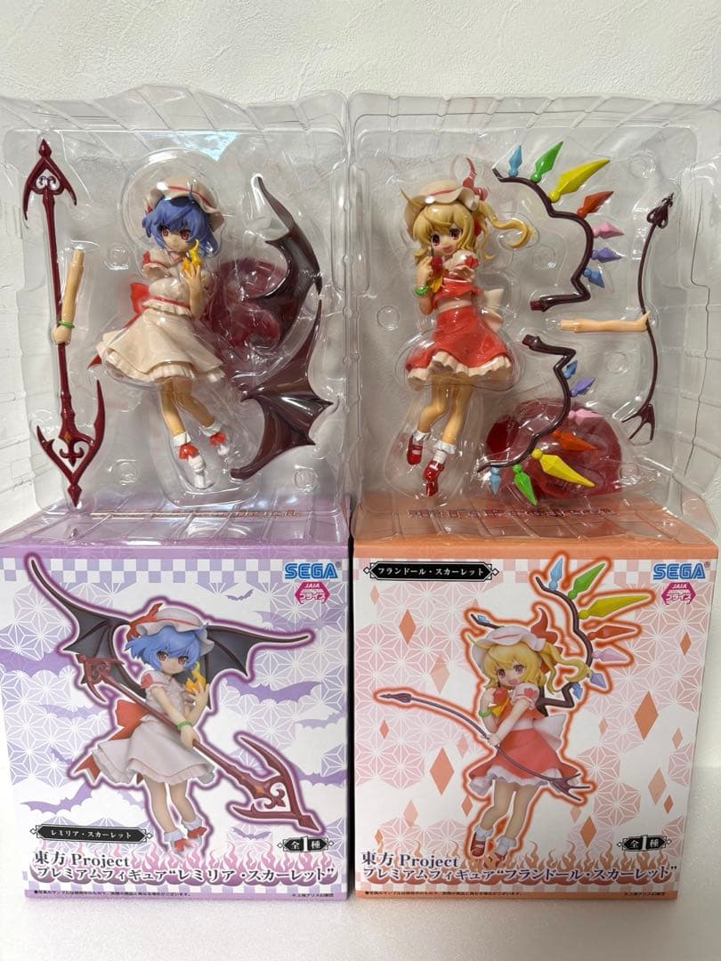 レア！　東方プロジェクト　フィギュア　レミリア・フランドール　全2種　開封済み 東方Project』本田ロアロ氏描き下ろしのフランドールとレミリアの