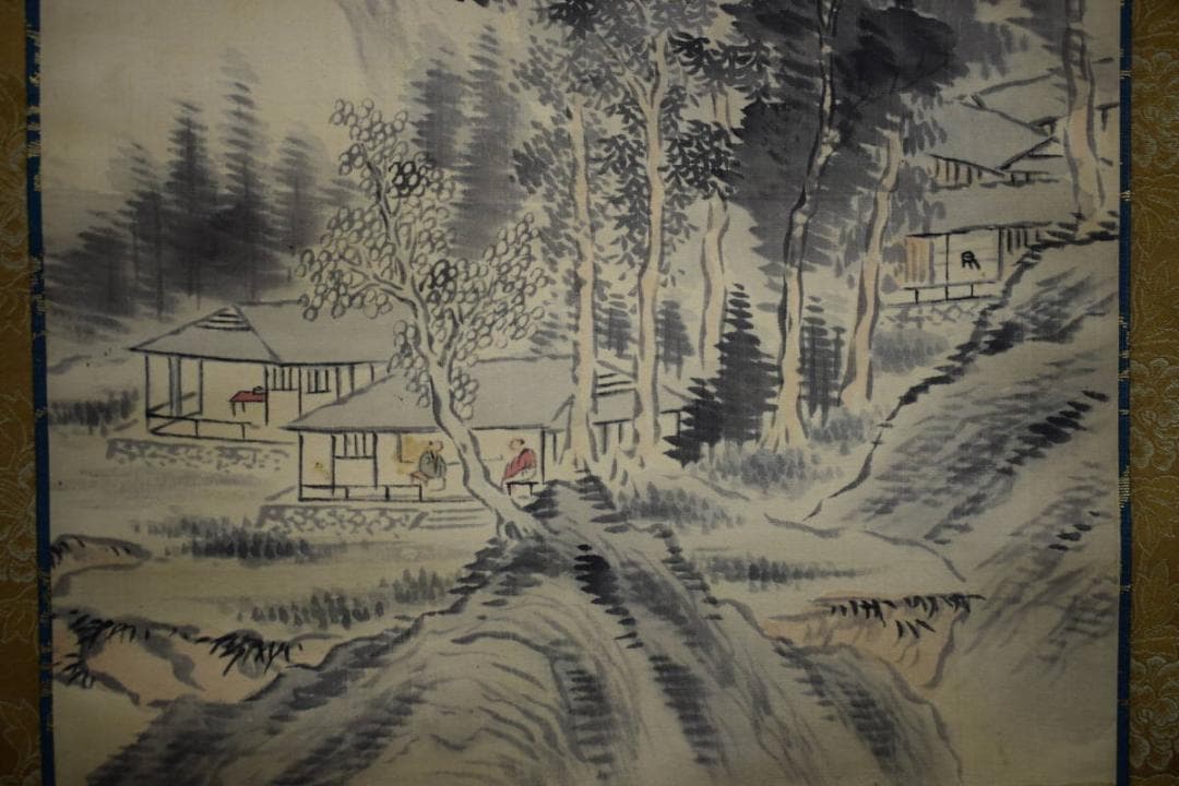 模写/岡田半江/山水画賛/桐合太巻箱付/布袋屋掛軸HG-321 - メルカリ