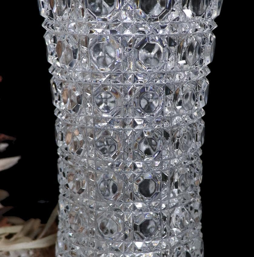 オールド・バカラ 大型 23cm 1.3kg ディアマン・ピエーリー 花瓶
