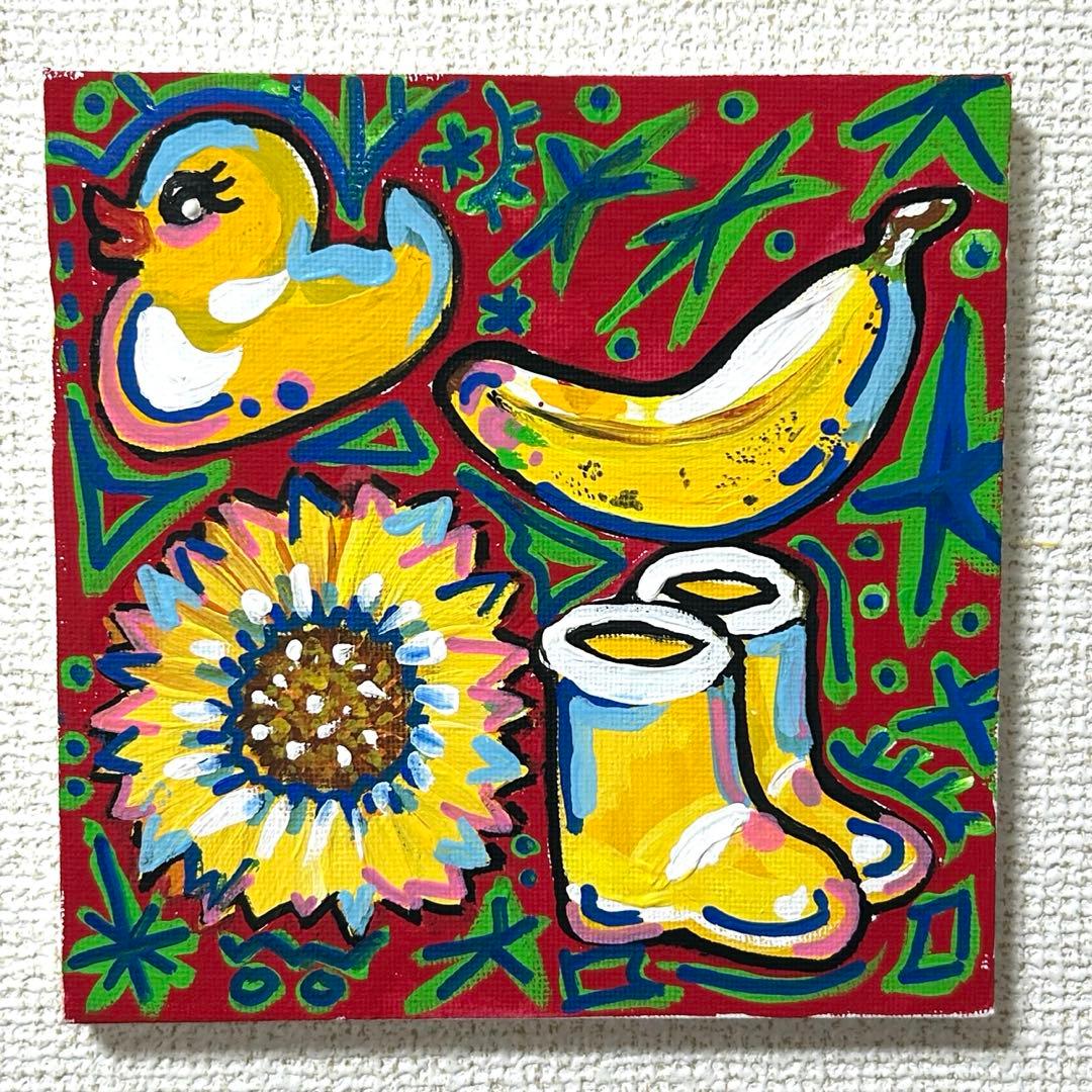 黄】絵画 現代アート 原画 抽象画 ホップアート - メルカリ