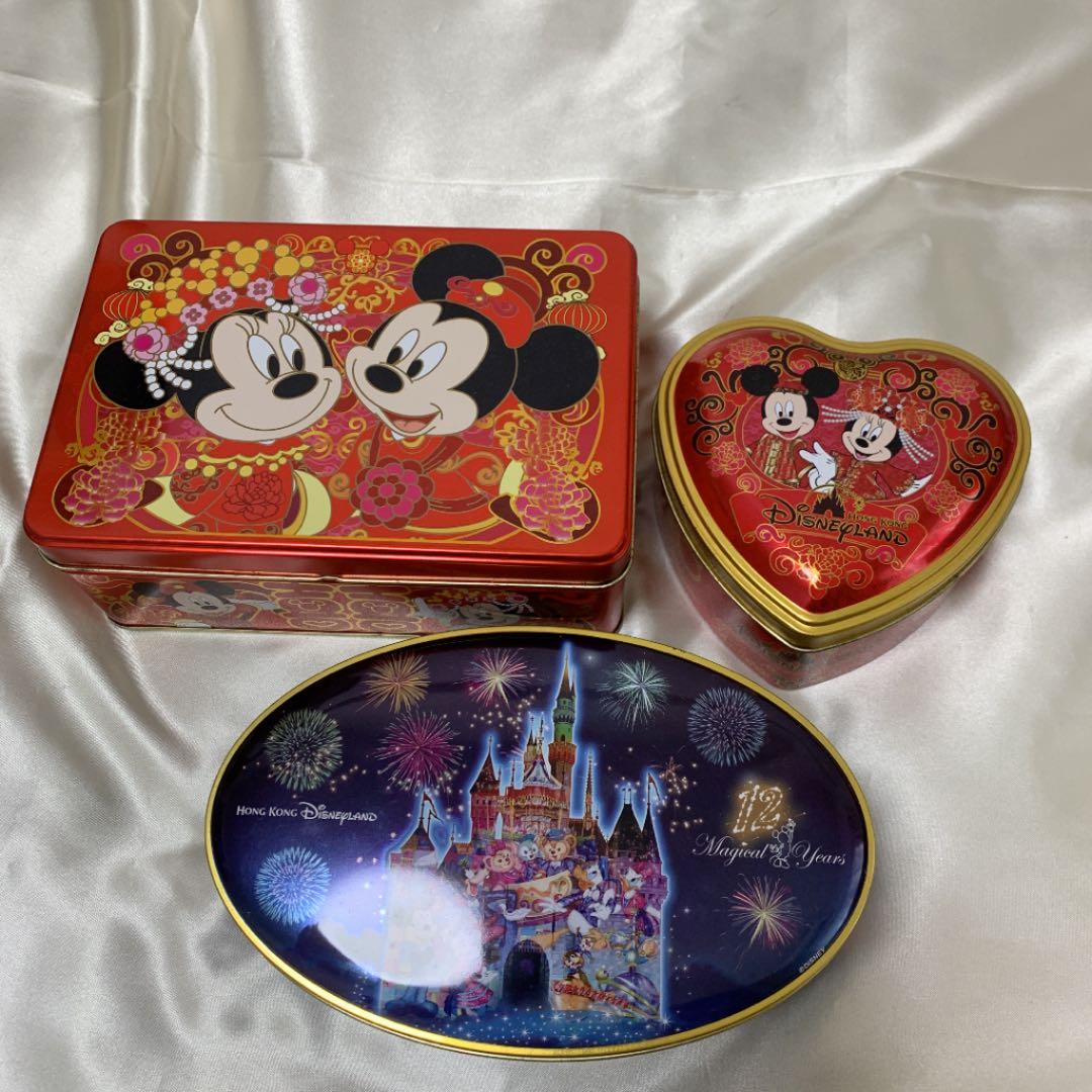 香港ディズニー お菓子の空缶3個セット - メルカリ