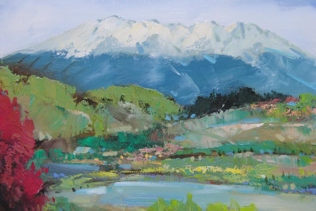雪永幸美 「木曾御岳」F8 肉筆 風景画 油絵 油彩画 絵画