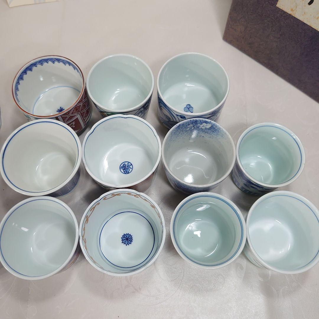 古伊万里 吉祥文猪口揃 20点 蕎麦猪口 有田焼 フランクリンミント 認定