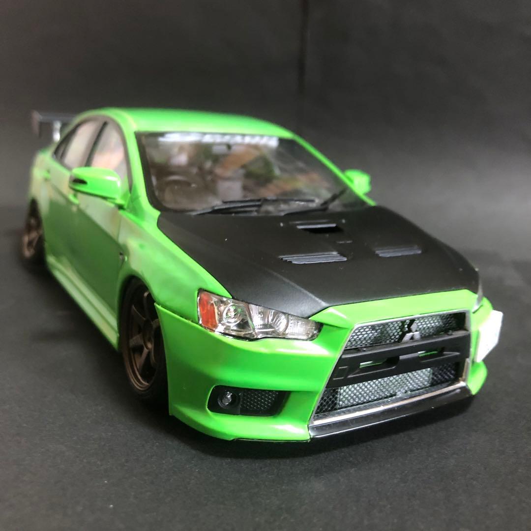 アオシマ 1/24 MITSUBISHI ランエボ Ⅹ 完成品 ワイルドスピード