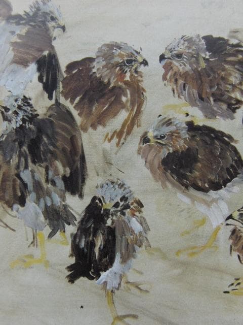 小磯良平、【鳥】、希少な限定額装用画集画、新品高級額 額装付、状態