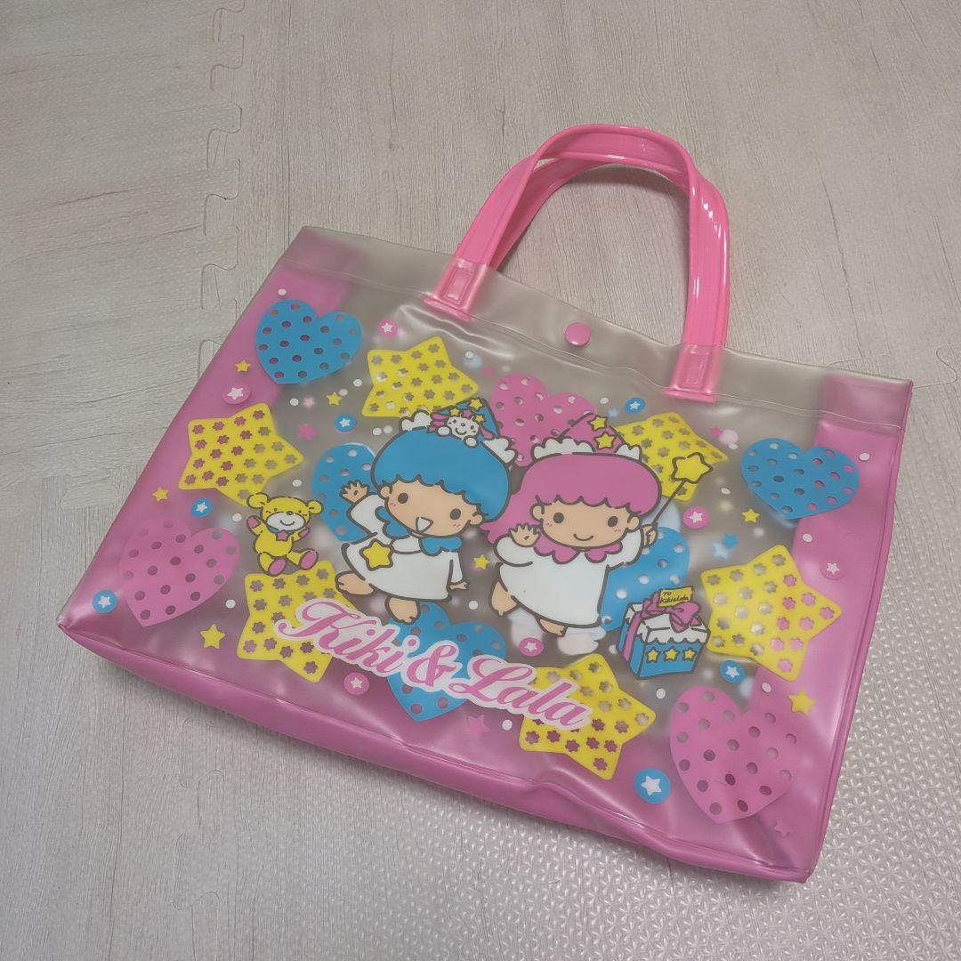 レトロ☆キキララ ビニールバッグ リトルツインスターズ サンリオ