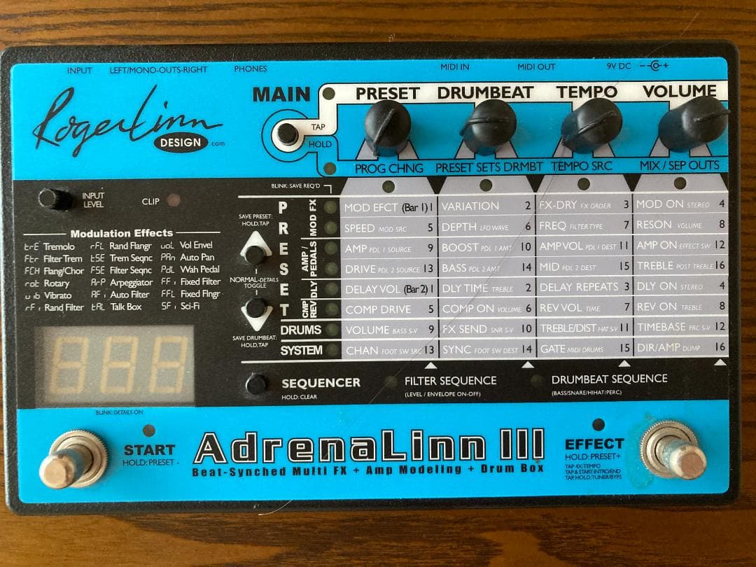 ギター ADRENALINN 3 Roger Linn AdrenaLinn III Guitar Pedal Multi FX Drum Box Tested w