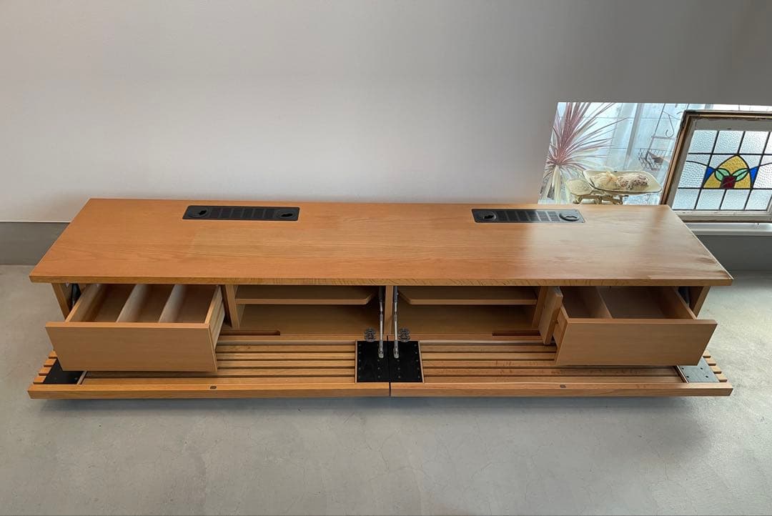 大型210cmモリタインテリア レッタ+3170無垢材テレビボードテレビ台