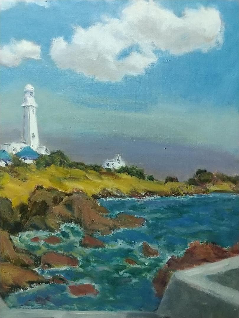 F8「雲流れる房州白浜」 絵画