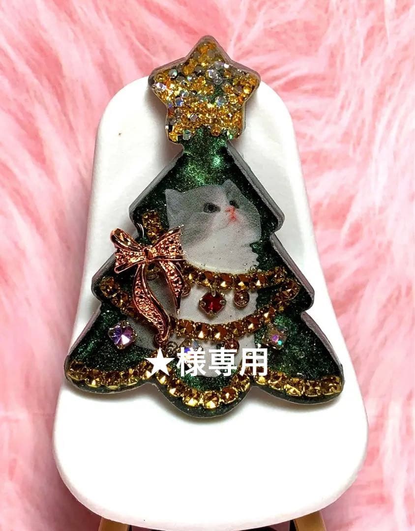 レジンヘアゴム ねこちゃんXmas｜感謝価格(ㅅ´꒳` )BIGサイズXmas猫ちゃん