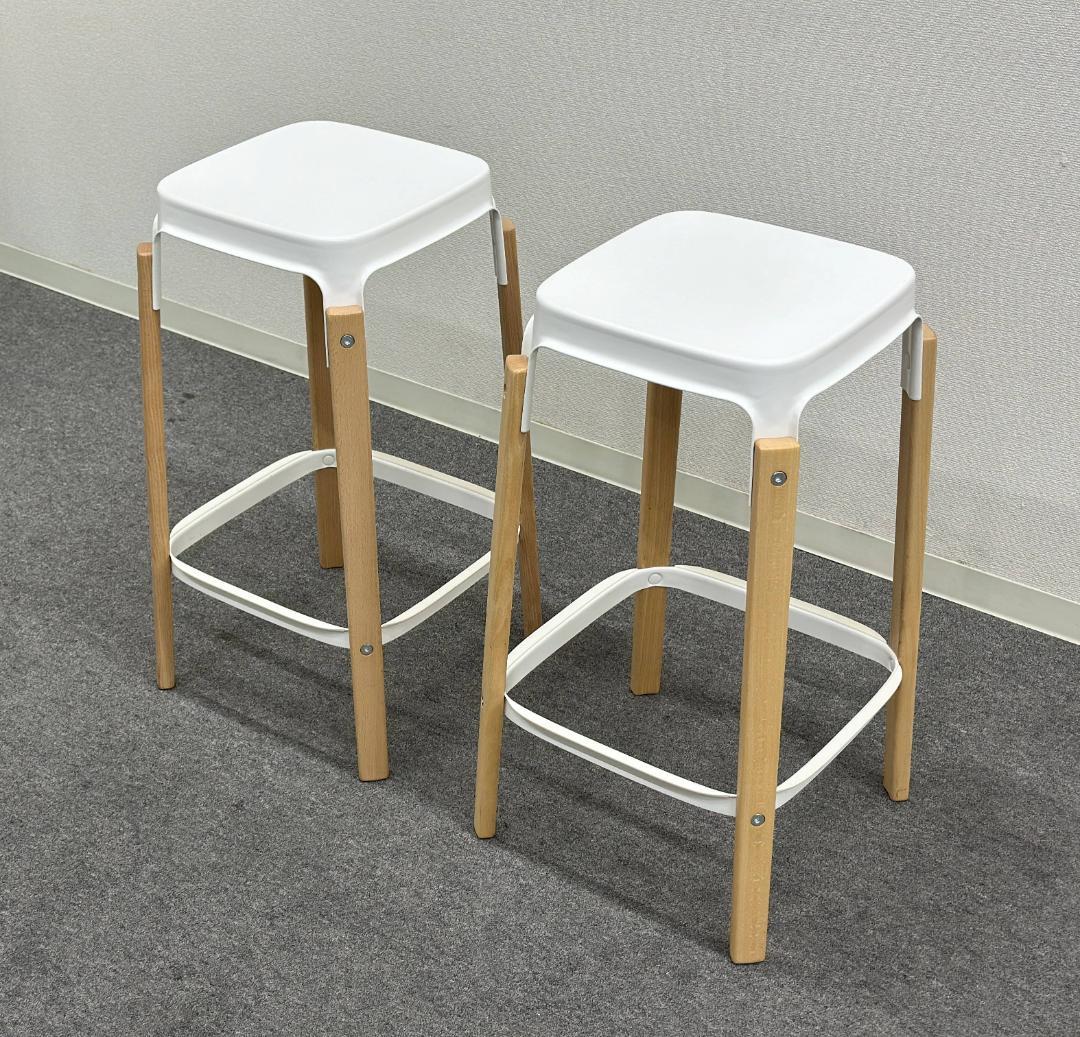■マジス■スティールウッドスツール　2脚セット　高さ68cm　カウンターチェア Magis STEELWOOD STOOL / マジス スティールウッド スツール