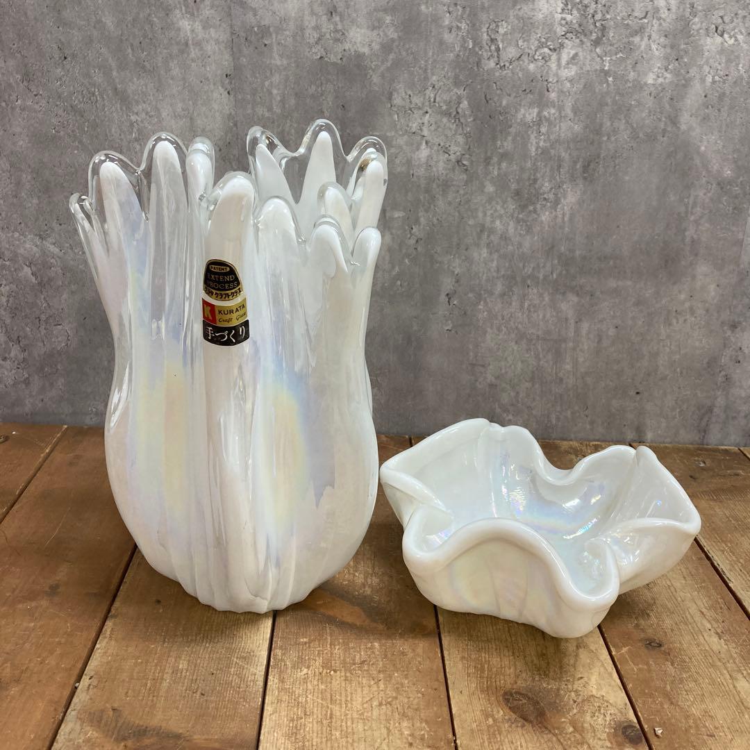 A-壁 【希少】KURATA Craft Glass 手づくり 花瓶＆小物入れ 50 KURATA CRAFT GLASS 手づくり 花瓶 クラタ クラフト - メルカリ