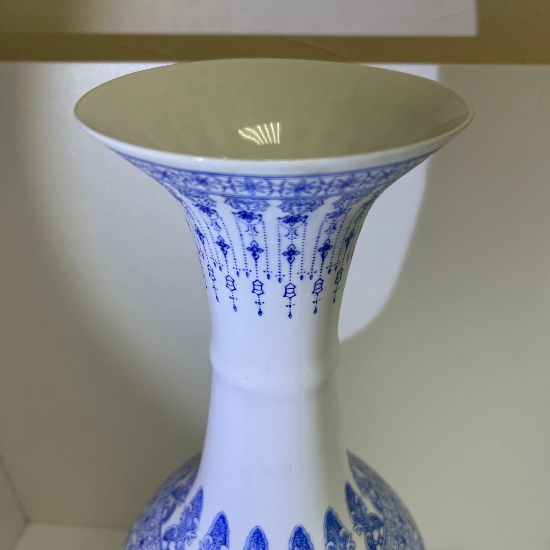 中国景徳鎮 薄胎 大花瓶 箱付 高さ約65㎝ 東Y8-0128☆2Fタサオ - メルカリ