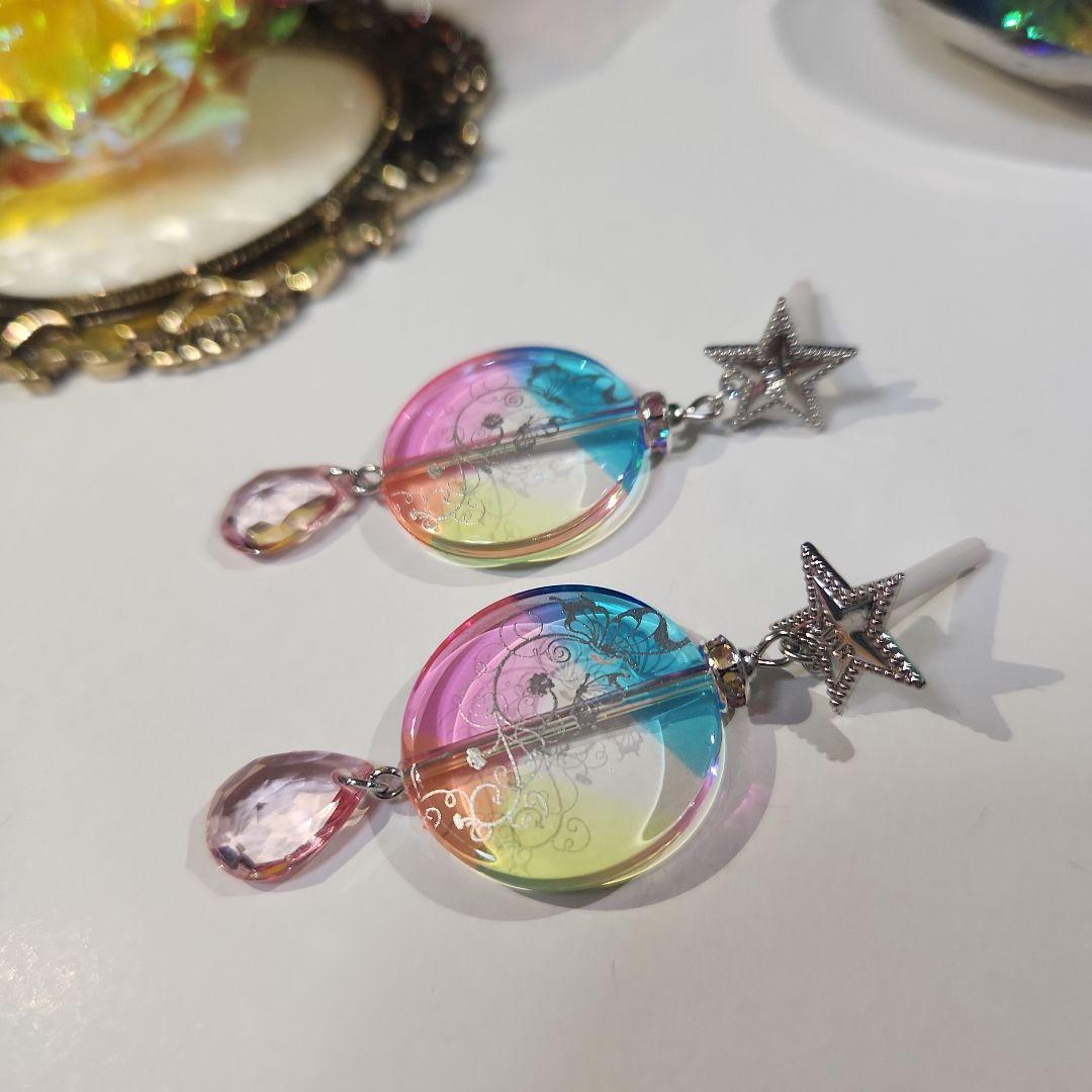 ハンドメイドピアス3330 アクセ送料無料 ピアス アクセサリー ニッケルフリー 揺れる 天然石