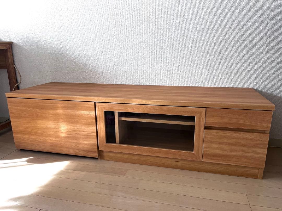幅約150cm】ナチュラルウッド テレビ台 プリンター収納あり